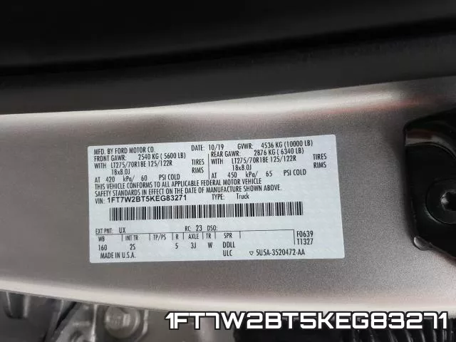 1FT7W2BT5KEG83271 фото 2