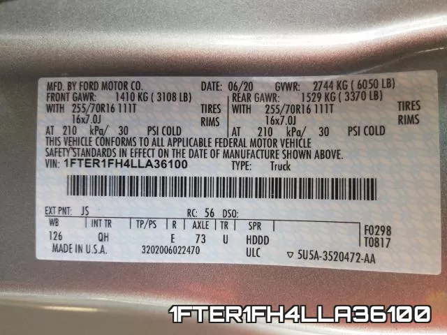 1FTER1FH4LLA36100 фото 2