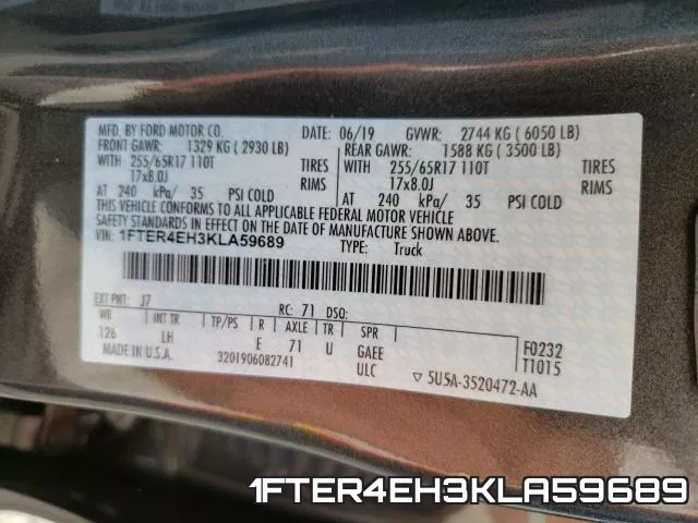 1FTER4EH3KLA59689 фото 2