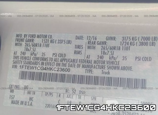 1FTEW1CG4HKC23600 фото 10