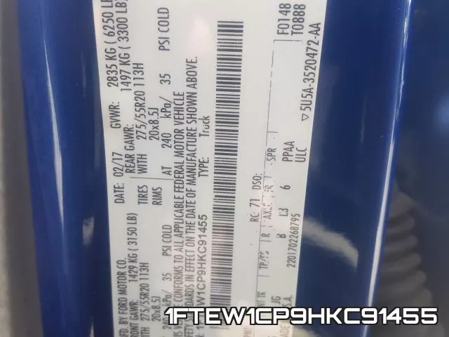 1FTEW1CP9HKC91455 фото 2