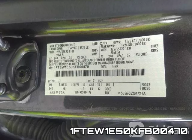 1FTEW1E50KFB00470 фото 10