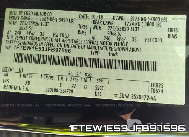 1FTEW1E53JFB97596 фото 10