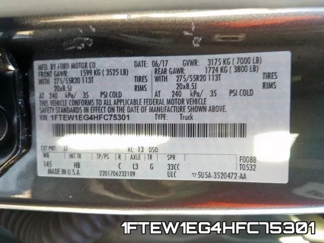 1FTEW1EG4HFC75301 фото 2