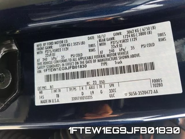 1FTEW1EG9JFB01830 фото 2