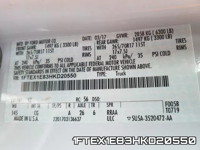 1FTEX1E83HKD20550 фото 2