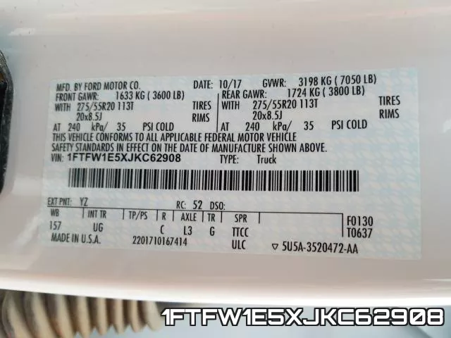 1FTFW1E5XJKC62908 фото 2