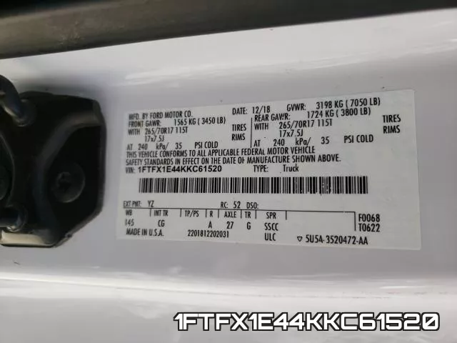 1FTFX1E44KKC61520 фото 2