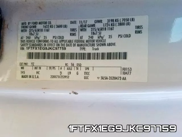 1FTFX1EG9JKC97759 фото 2