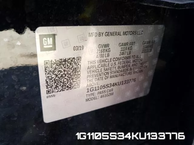1G1105S34KU133776 фото 2