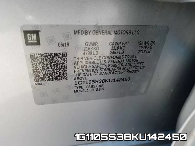 1G1105S38KU142450 фото 2