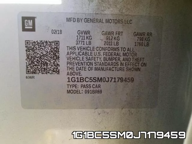 1G1BC5SM0J7179459 фото 2