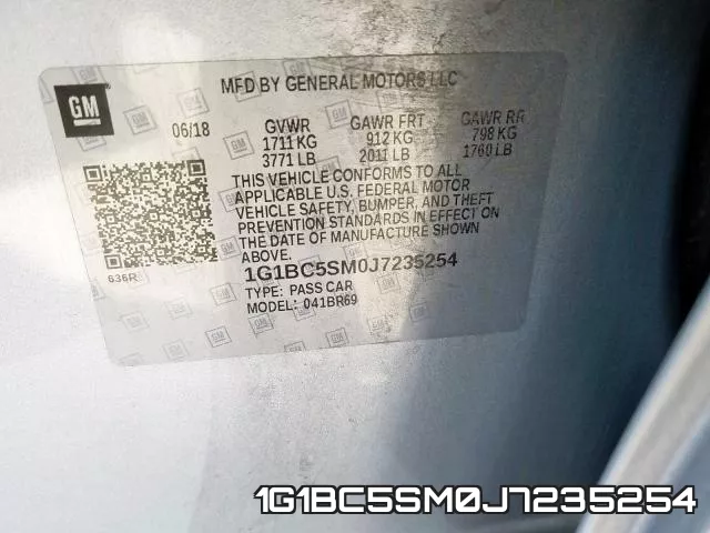 1G1BC5SM0J7235254 фото 2