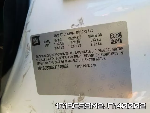 1G1BC5SM2J7140002 фото 2