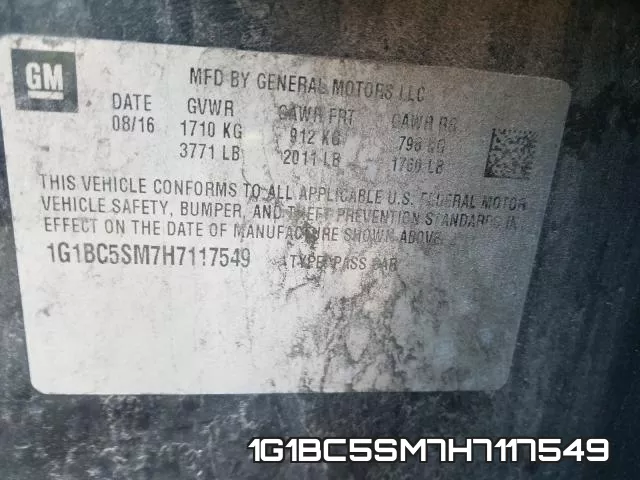 1G1BC5SM7H7117549 фото 2