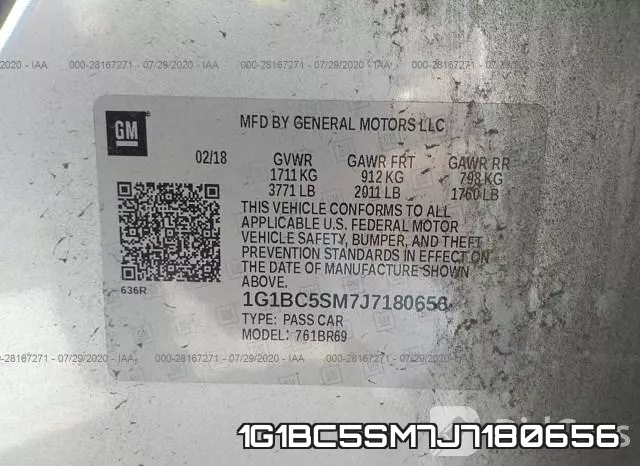 1G1BC5SM7J7180656 фото 10