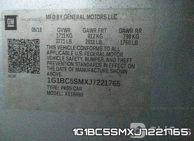 1G1BC5SMXJ7221765 фото 10