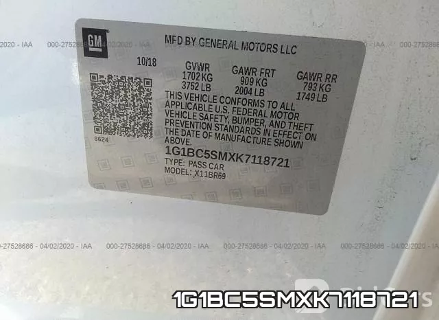 1G1BC5SMXK7118721 фото 10