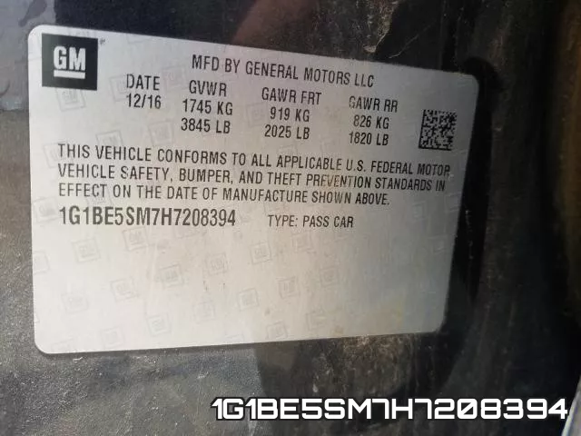 1G1BE5SM7H7208394 фото 2