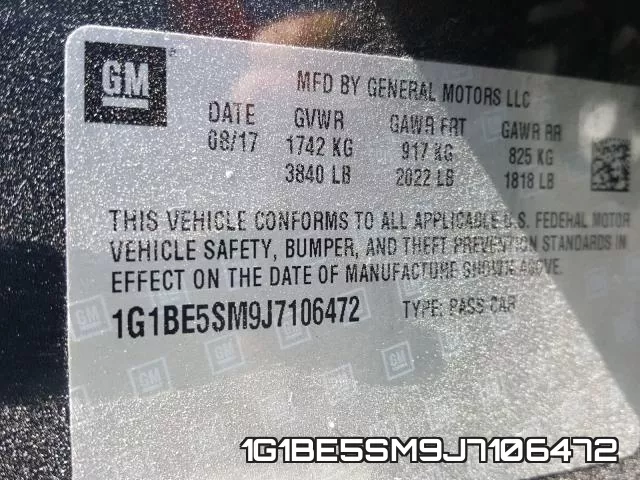 1G1BE5SM9J7106472 фото 2