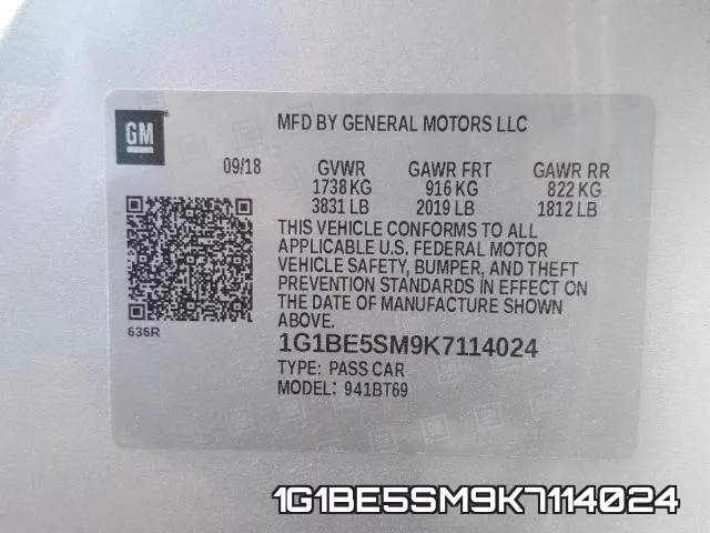 1G1BE5SM9K7114024 фото 2