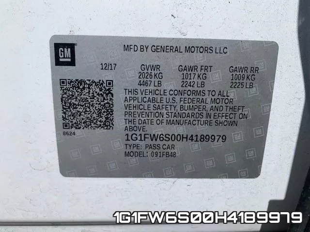 1G1FW6S00H4189979 фото 2
