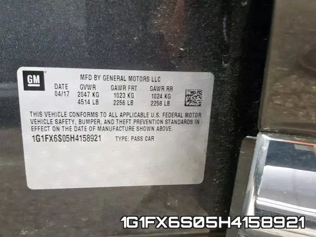1G1FX6S05H4158921 фото 2