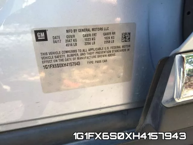 1G1FX6S0XH4157943 фото 2