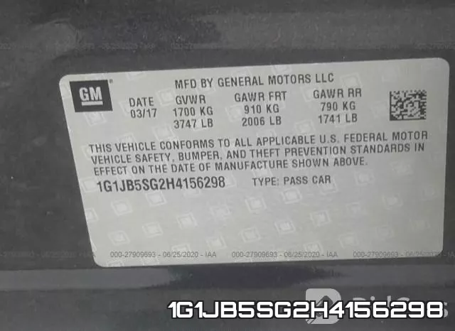 1G1JB5SG2H4156298 фото 10