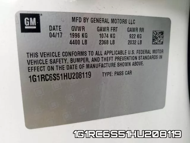 1G1RC6S51HU208119 фото 2