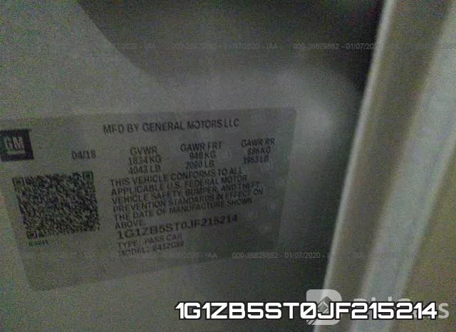 1G1ZB5ST0JF215214 фото 10