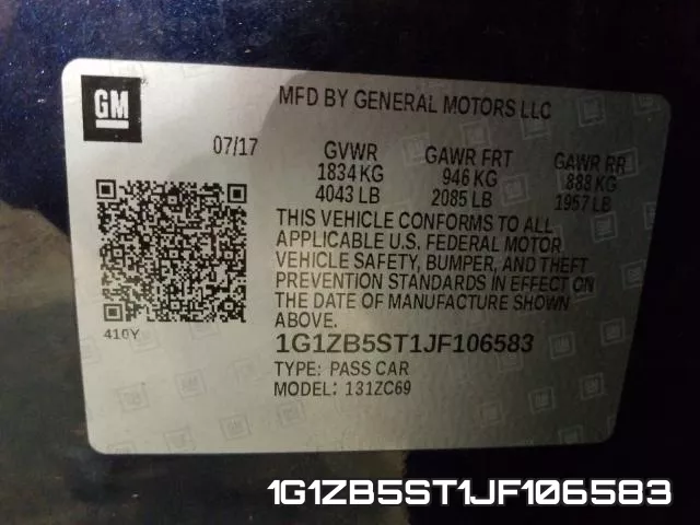 1G1ZB5ST1JF106583 фото 2