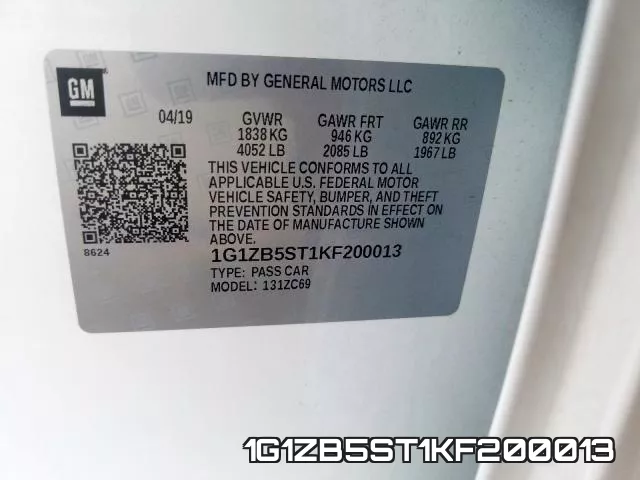 1G1ZB5ST1KF200013 фото 2
