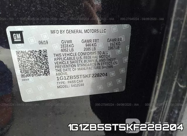 1G1ZB5ST5KF228204 фото 10
