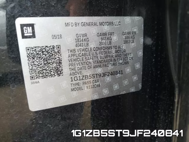 1G1ZB5ST9JF240841 фото 2