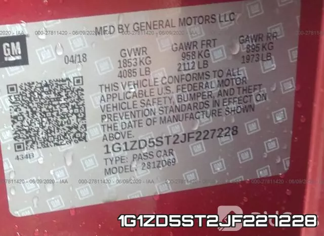 1G1ZD5ST2JF227228 фото 10