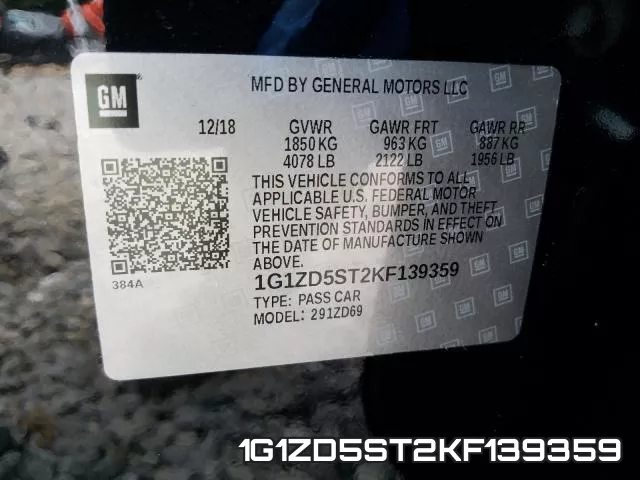 1G1ZD5ST2KF139359 фото 2