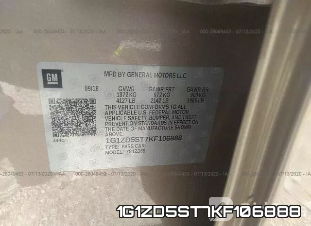 1G1ZD5ST7KF106888 фото 10