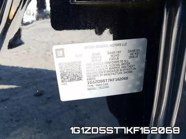 1G1ZD5ST7KF162068 фото 2
