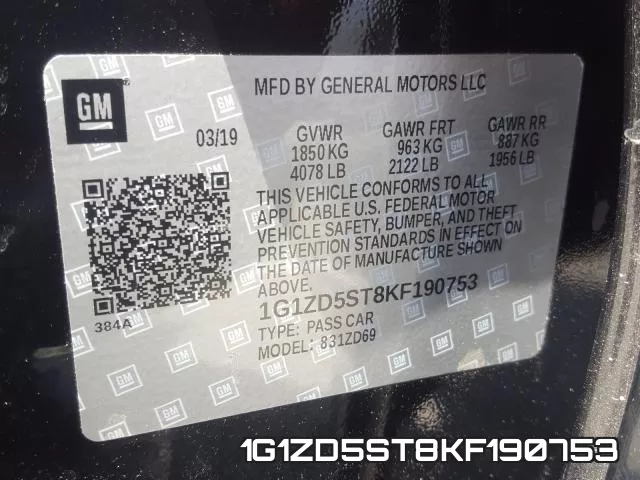 1G1ZD5ST8KF190753 фото 2