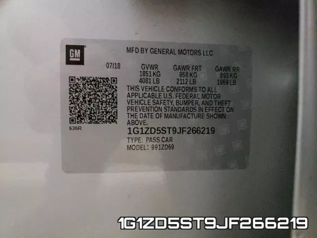 1G1ZD5ST9JF266219 фото 2