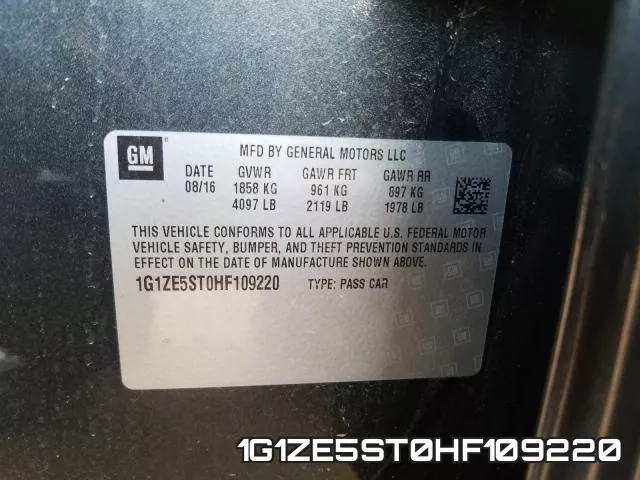1G1ZE5ST0HF109220 фото 2