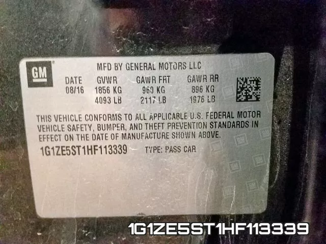 1G1ZE5ST1HF113339 фото 2