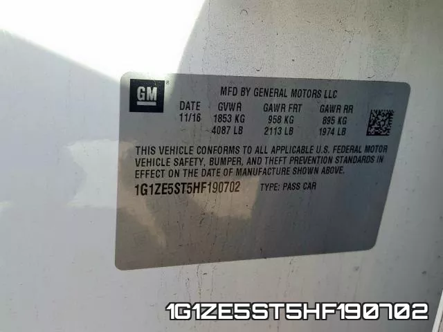 1G1ZE5ST5HF190702 фото 2