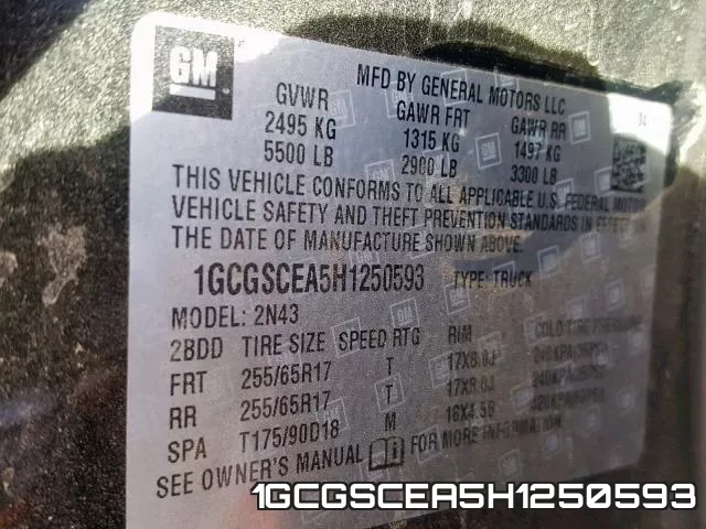 1GCGSCEA5H1250593 фото 2