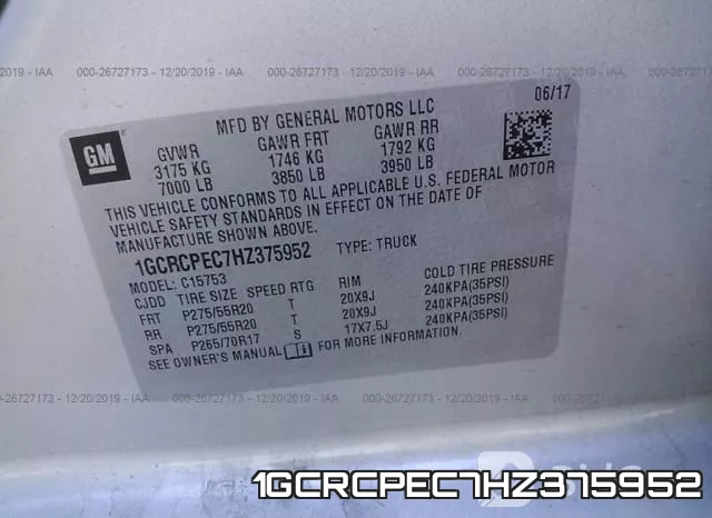 1GCRCPEC7HZ375952 фото 10