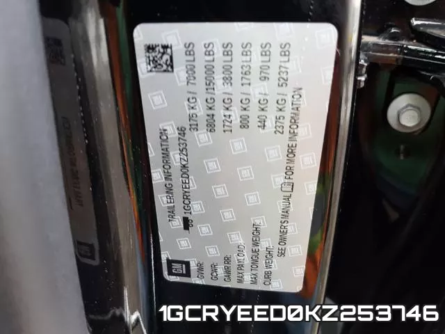 1GCRYEED0KZ253746 фото 2