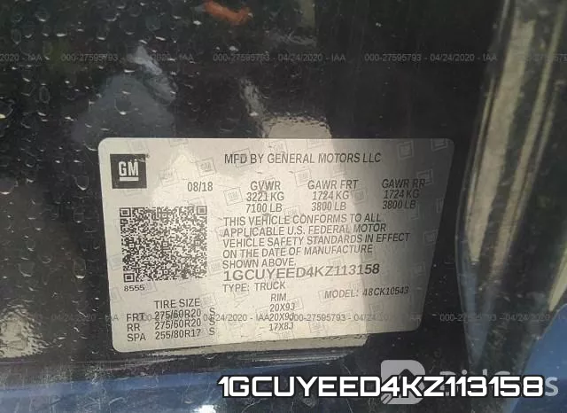 1GCUYEED4KZ113158 фото 10