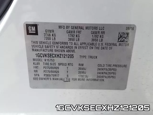 1GCVKSECXHZ121205 фото 2