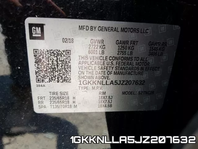 1GKKNLLA5JZ207632 фото 2